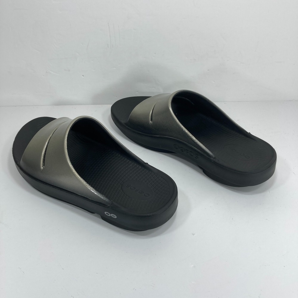 OOFOS OOahh Luxe Slides Mens 9 Womens 11 Recovery Metallic Unisex Sandals - Picture 7 of 10